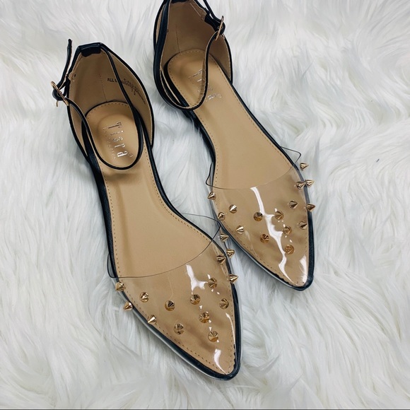 Black clear studded pointed sandal - Picture 5 of 7